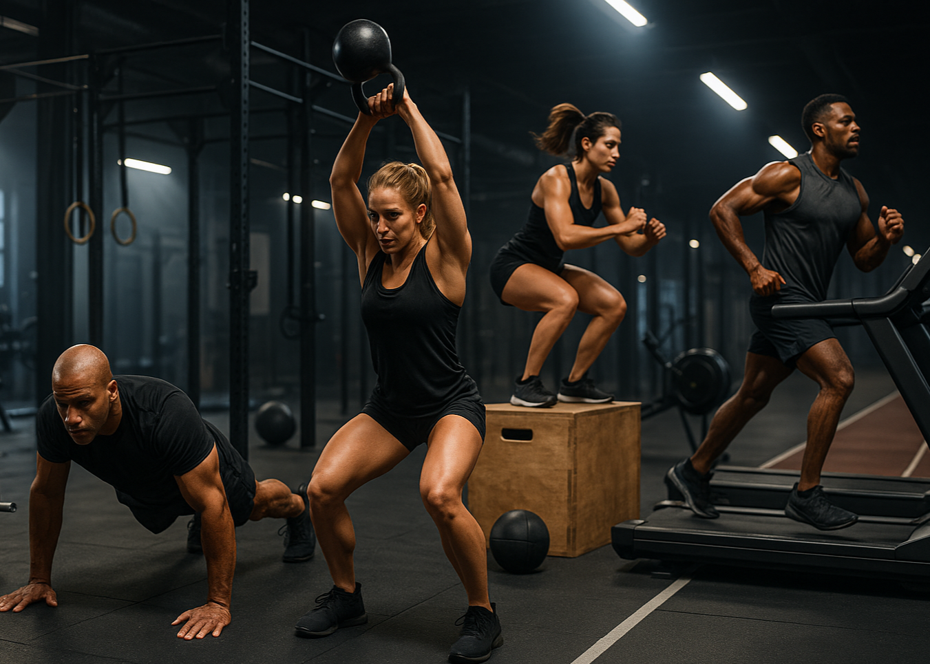 hyrox and crossfit, gym, running